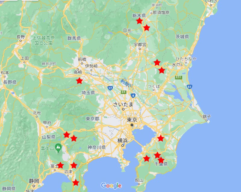 ティーレックスの提携ゴルフ場を分かりやすく